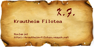 Krautheim Filotea névjegykártya